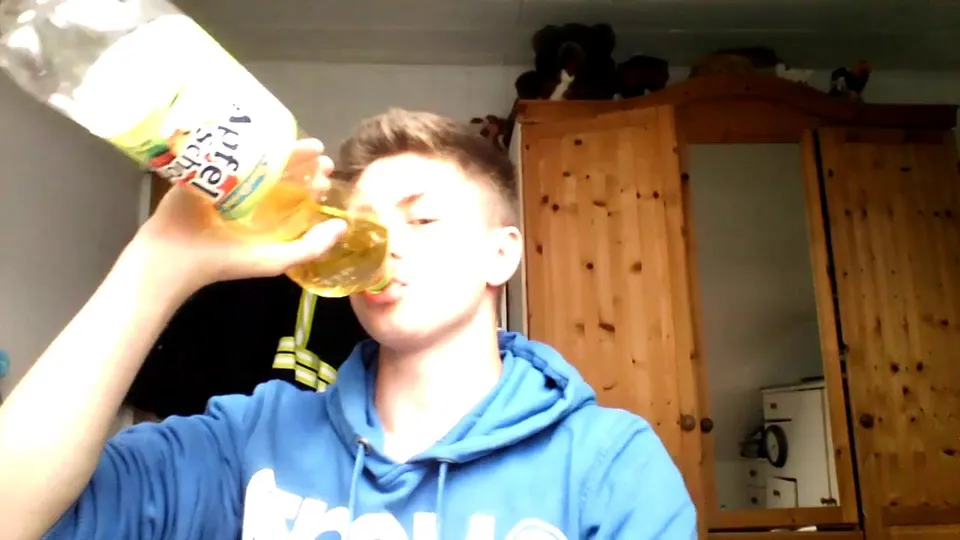 German cute twink drink his piss - ThisVid.com
