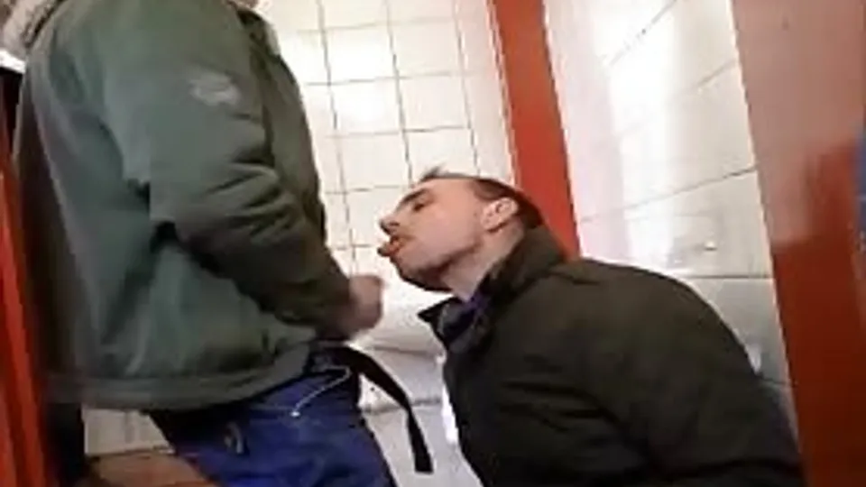 Getting blow by stranger in a public toilet