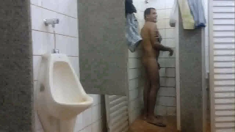 Getting caught filming hung trucker at shower - ThisVid.com