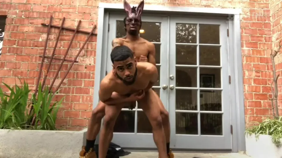 Halloween Outdoor Voyeurism with Ebony Couple