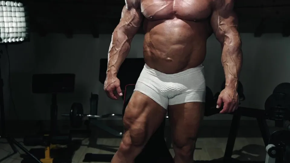 Giant Alpha Muscle Dom Pec Workout And Full Posing - ThisVid.com