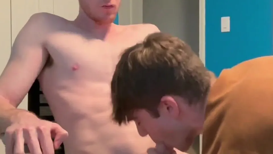 Ginger gets his uncut cock sucked