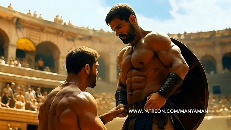 Gladiators raw gangbang with massive cocks