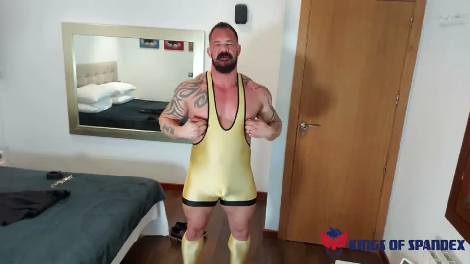 Muscle Hunks in Golden Spandex