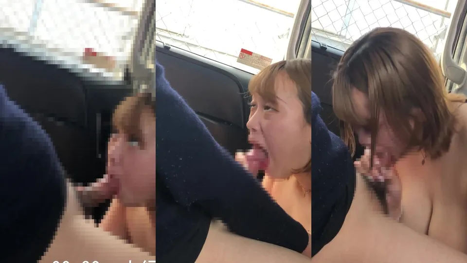 [Good blowjob] #2 Big tits bitchs blowjob in the car (titty fuck)  