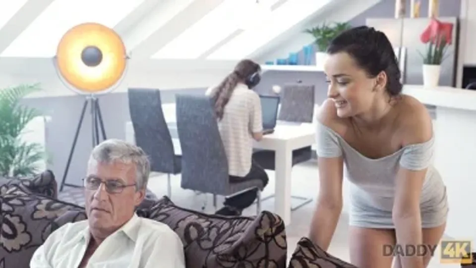 Grey-Haired Senior Seduces Young Beauty
