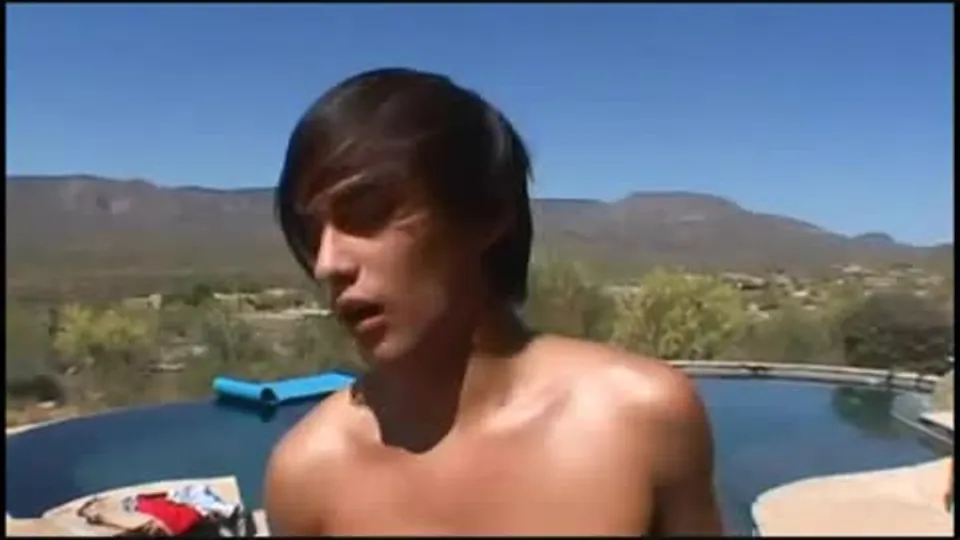 Group twinks fucking and cumming at the pool