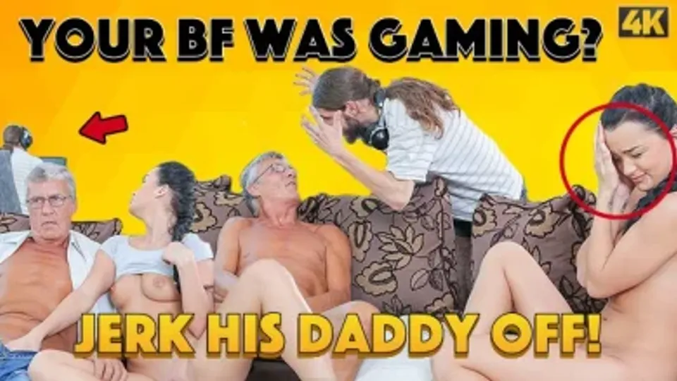 Guy Is Occupied With Computers So His Gf Fucks His Stepdad on PornDoe.com