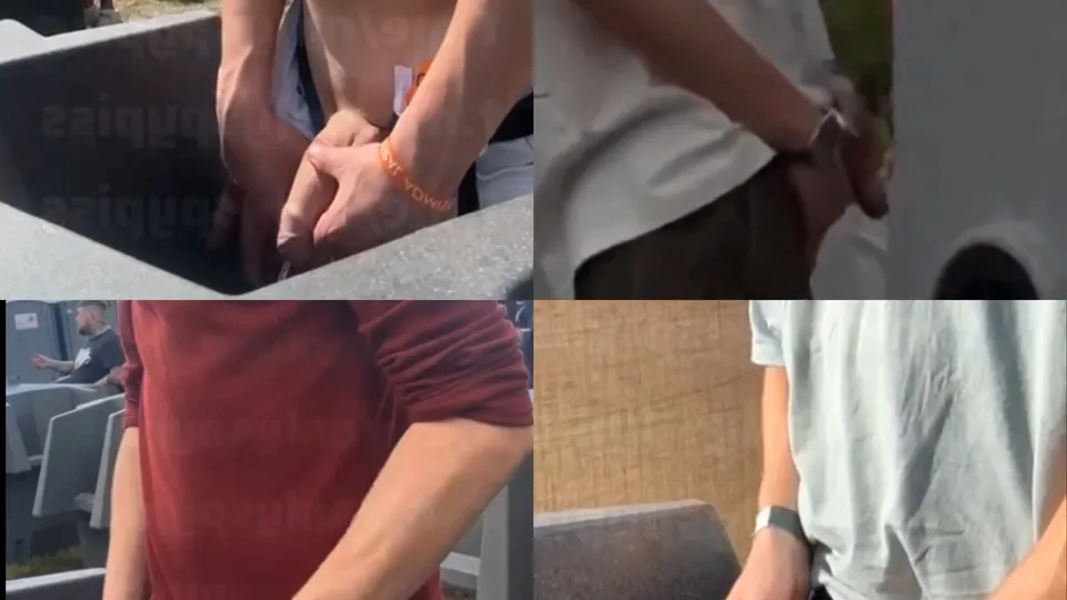 Guy pissing in the festival urinals 2 compilation - ThisVid.com