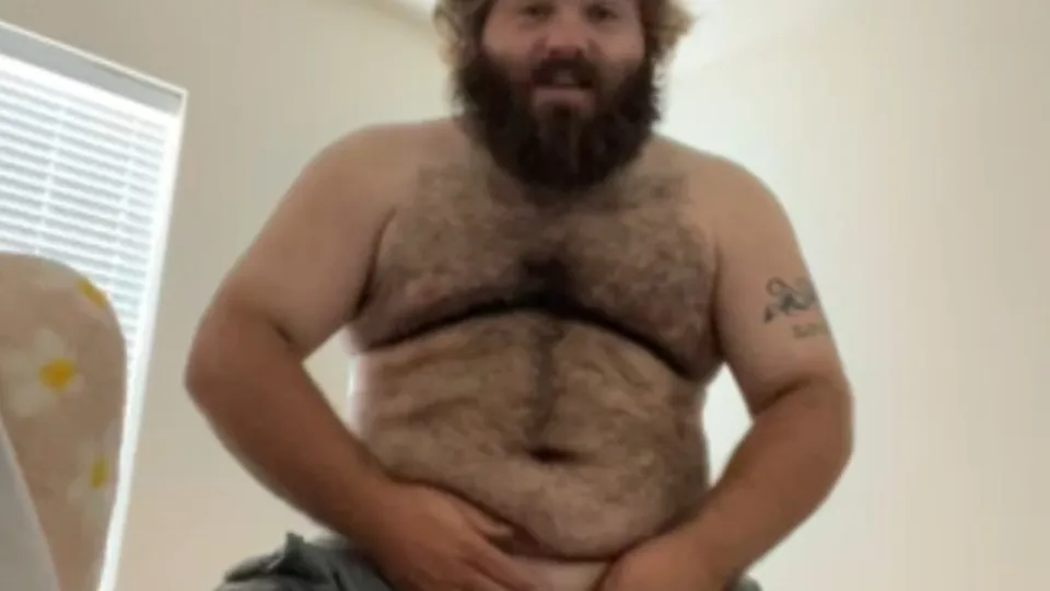 Hairy Bear jerk off and cum - ThisVid.com