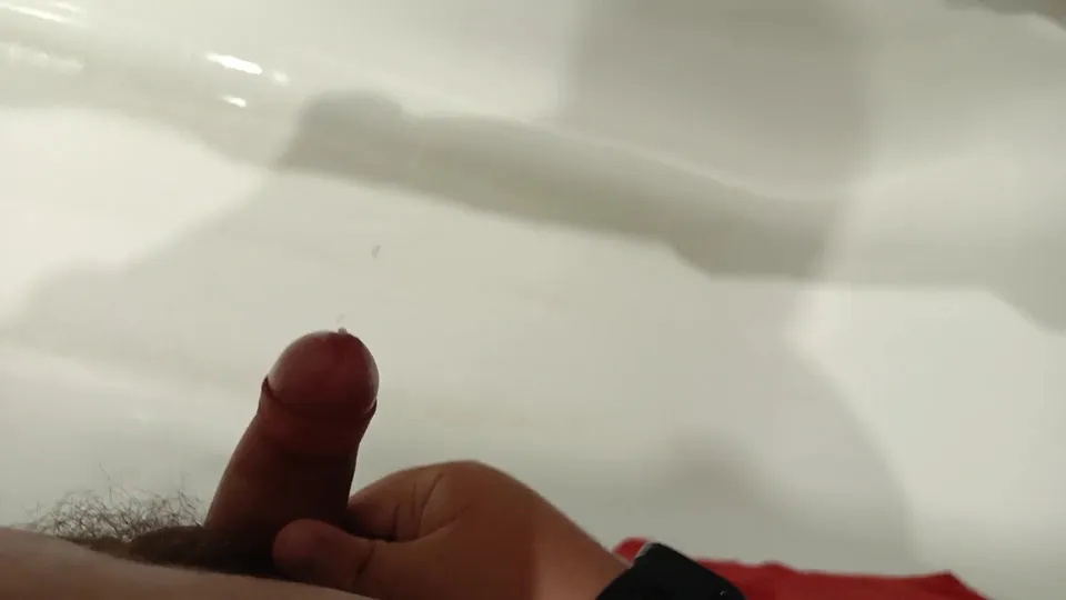 Hairy Chubby Jerking Off in Bathroom