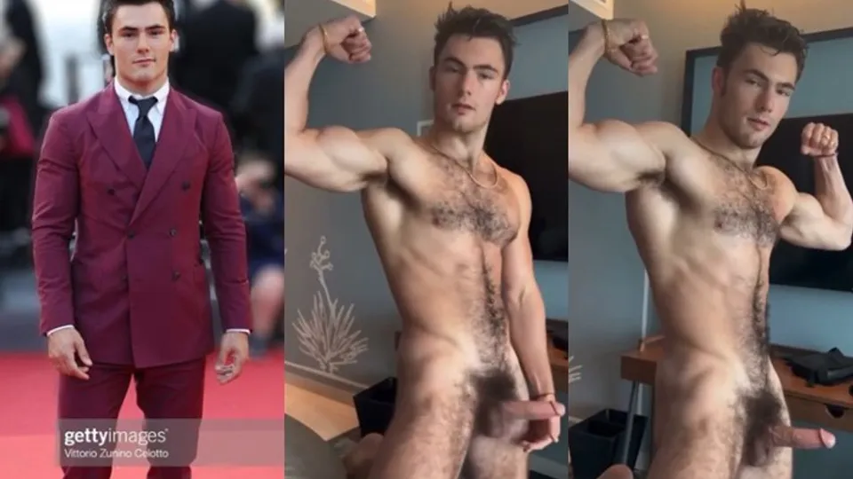 Hairy muscle model jock showing off his cock - ThisVid.com