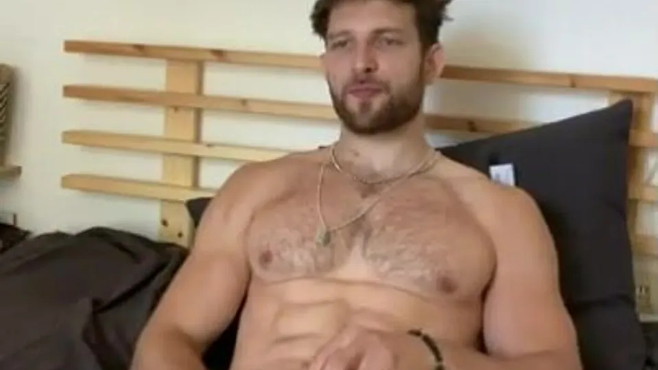Hairy muscle redneck jerks, fingers himself & cums - ThisVid.com