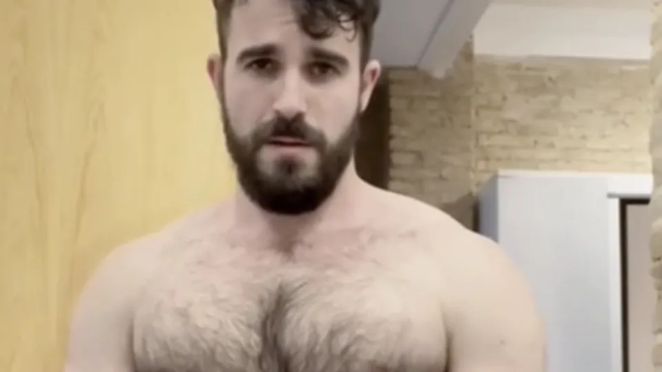Hairy muscle redneck shows off his body & cock - ThisVid.com