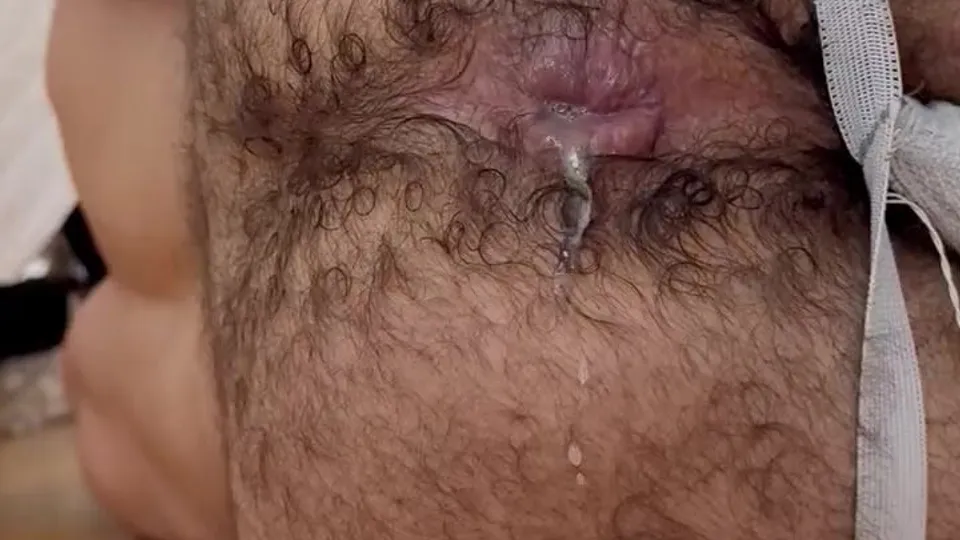 HAIRY PIG PUSHES CUM OUT OF HIS HOLE - ThisVid.com