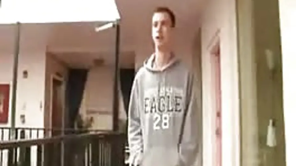 Handsome boy please each other