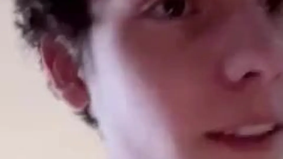 Handsome college boy wanks