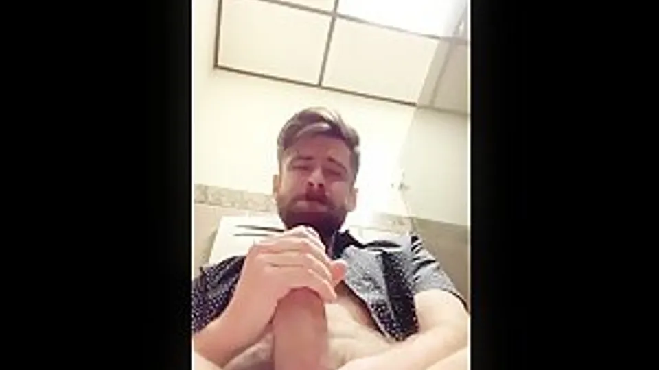 Bearded Man Cums on His Face