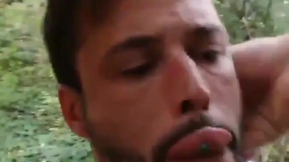 Handsome guy gives two blowjobs in the woods - ThisVid.com