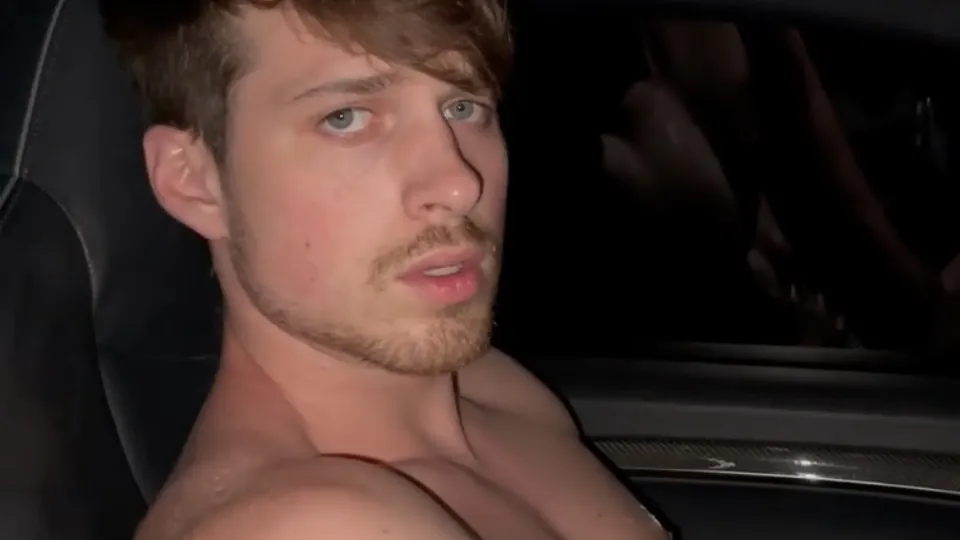 Handsome Guy Jerking off in the Car - ThisVid.com
