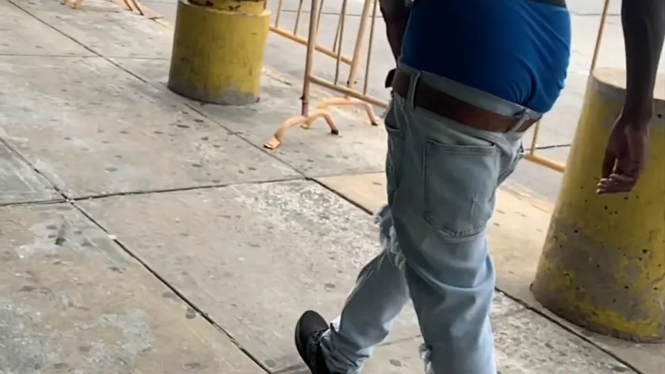 Teasing Saggy Shirtless Man