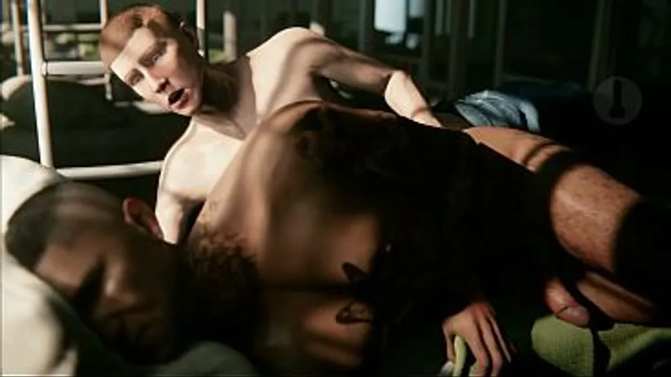 Barracks Threesome: Mutual Masturbation & Anal