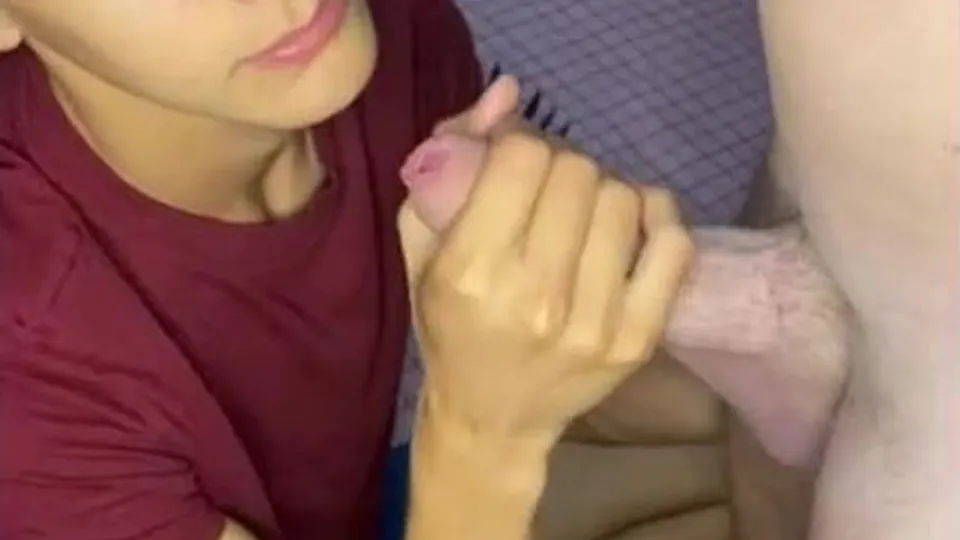 He loves blowing daddy and eating his cum