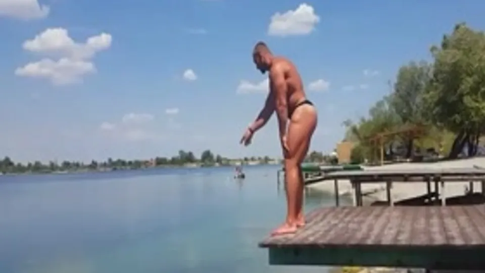 Lukas Gabris Beach Posing