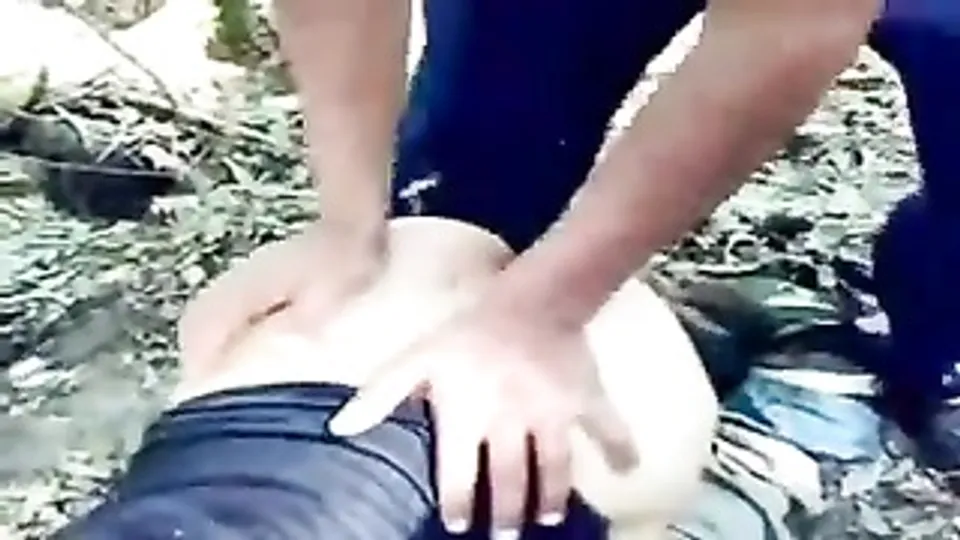 homosexual OUTDOOR Bulgarian Gypsy Boys pulverize ancient gay in woods 