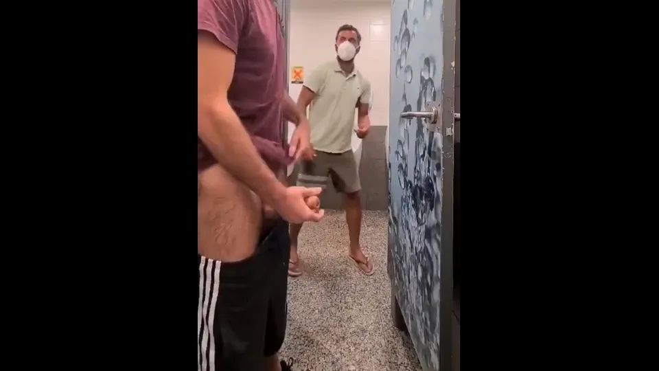 Horny Guy gets Caught Jerking off in the Public Toilet - ThisVid.com