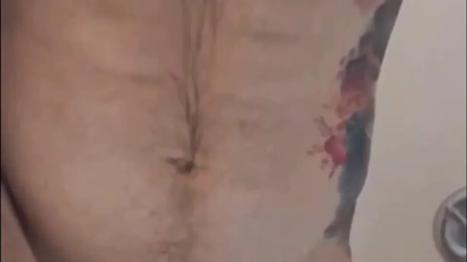 HORNY TATTOOED DADDY JERKS OFF AND CUMS IN THE SHOWER - ThisVid.com