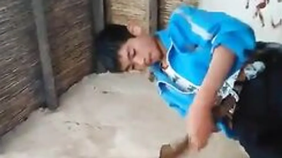 Hot Asian lad in open toilets