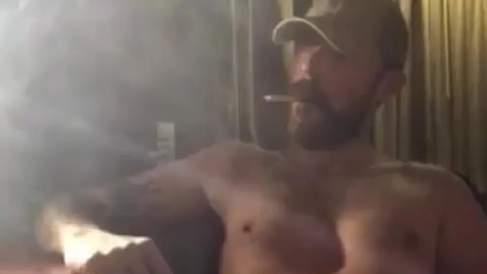 Hot bearded alpha redneck smokes & edges his big dick - ThisVid.com