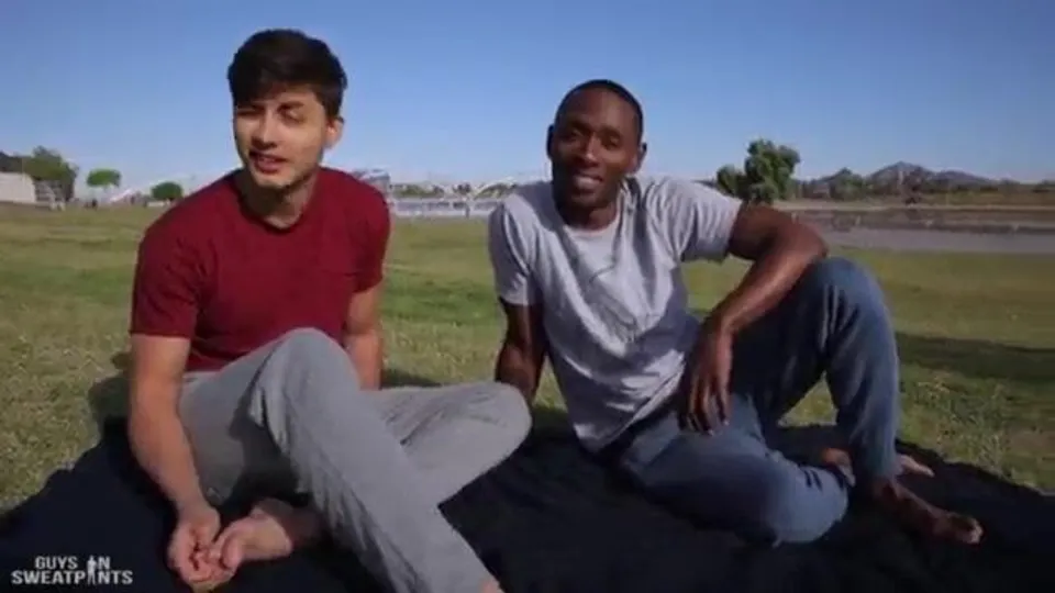 Hot brown guy takes black dick very well