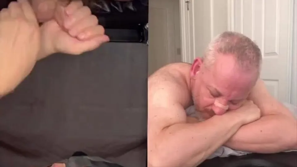 Daddy Bull Milked on Table