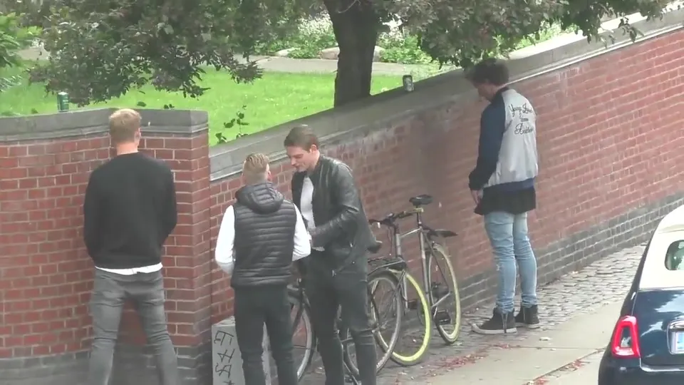 HOT GANG OF BOYS PISSING ON THE STREET - ThisVid.com