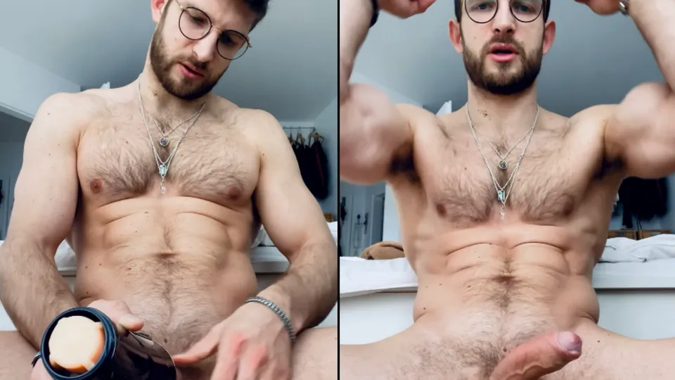 Hot German male model plays with toy & eats his own cum - ThisVid.com