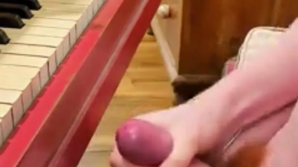 Ginger Twink Cums at Piano