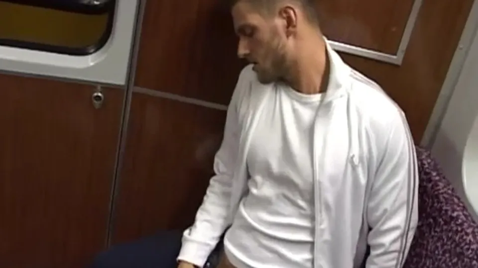 Hot guy cum on the train - ThisVid.com