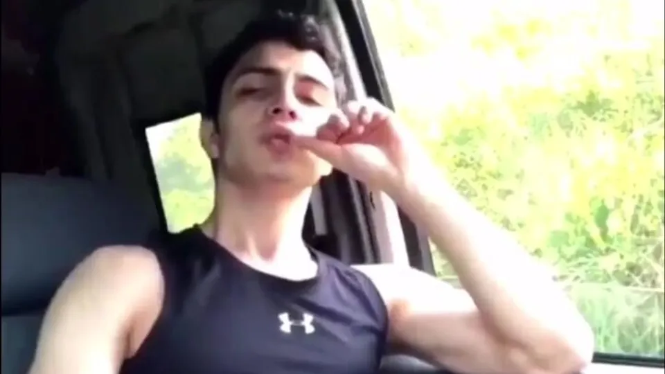 Hot guy jerking off in the car - ThisVid.com