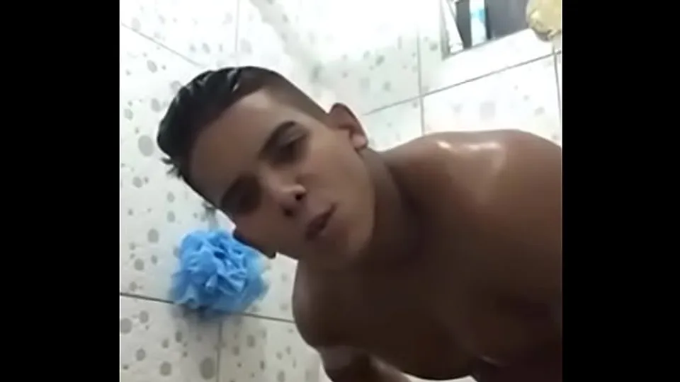 hot man taking a bath in a bathroom with thick hard rolls