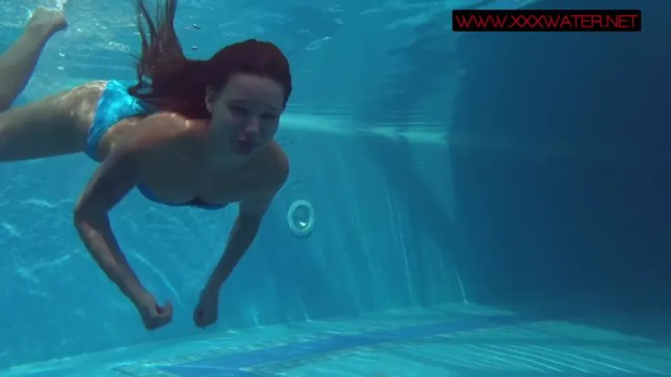 Hot Russian brunette Mia Ferrari in the pool