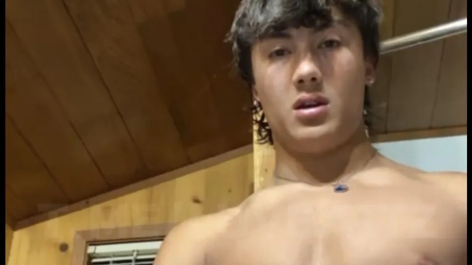 Straight Asian Guy Cums on Facetime