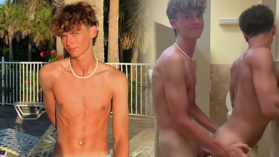 Hot Twink Fucking His BF on a Family Vacation