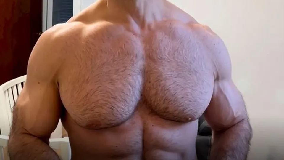 Muscular Man with Massive Pecs