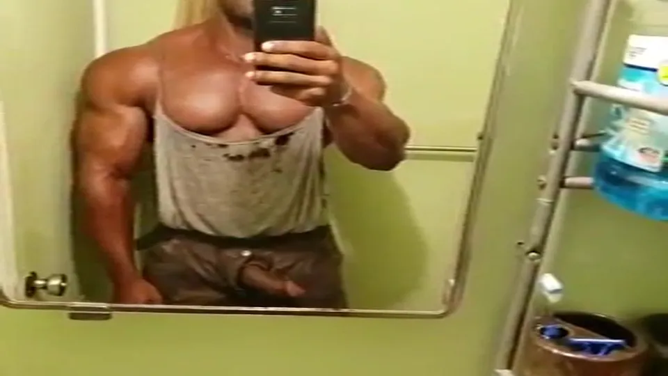 Bodybuilder Shows Off Muscles