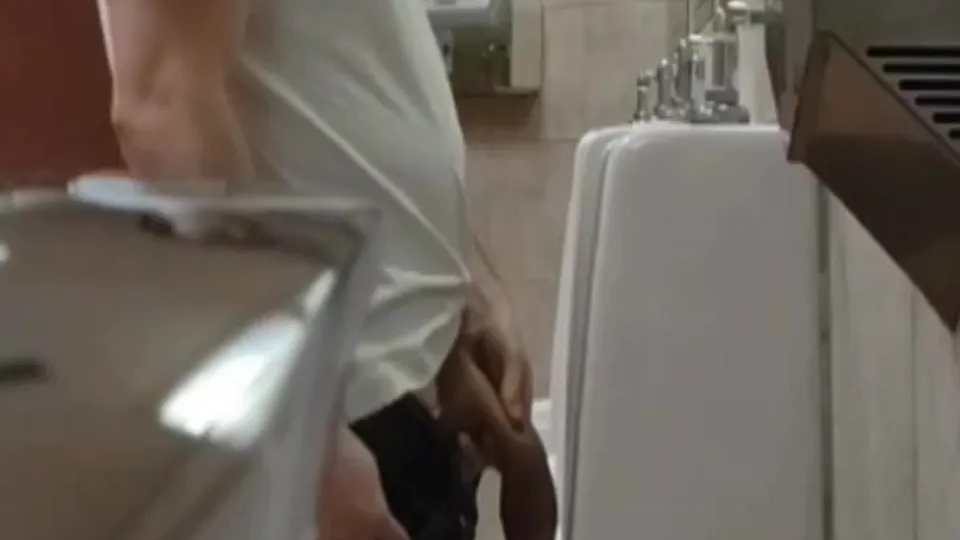 Huge cock show in public toilets - ThisVid.com