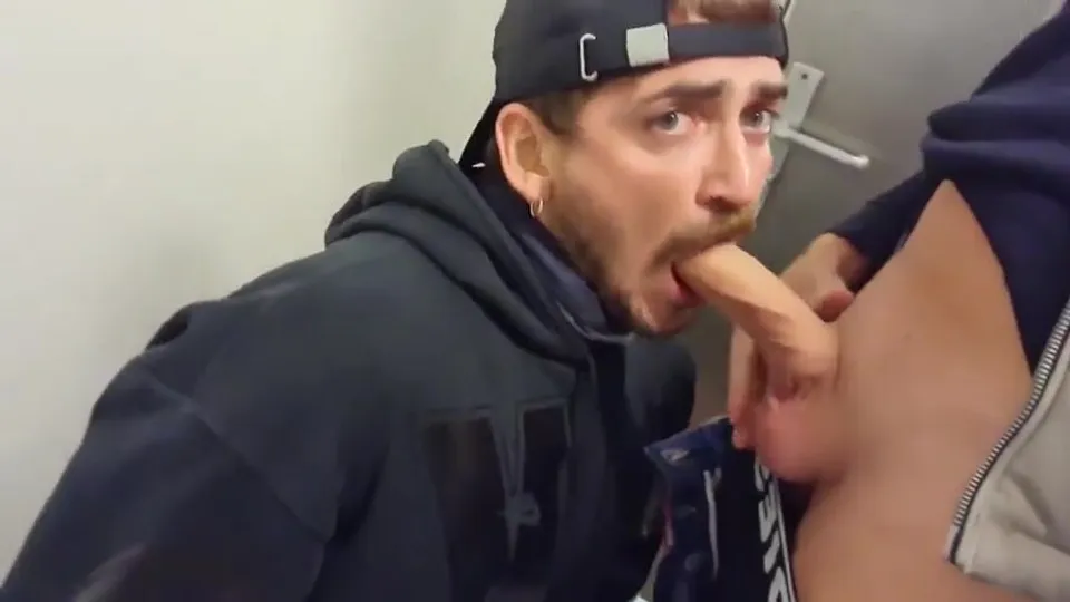 Huge cumshot in public restroom - ThisVid.com