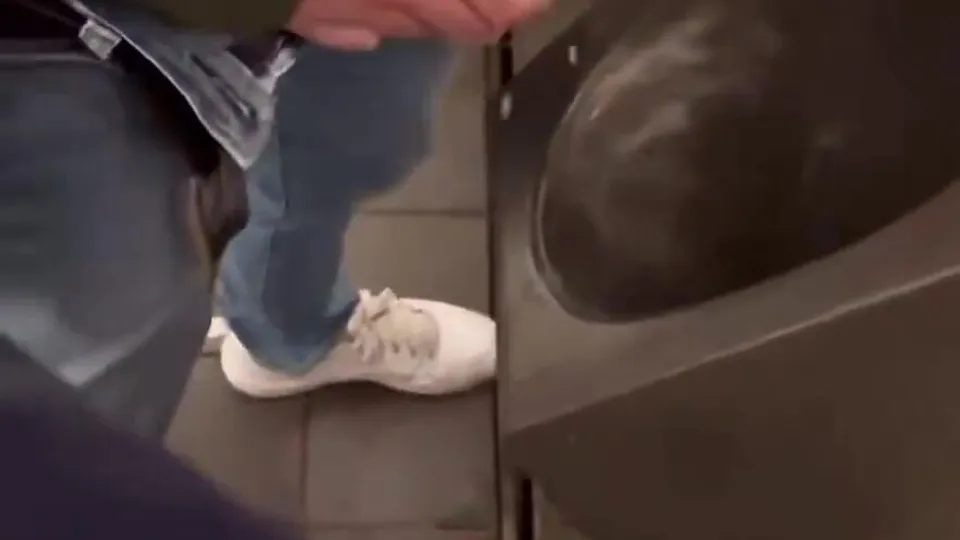 Huge uncut cocks shoot massive cumloads at the urinals - ThisVid.com