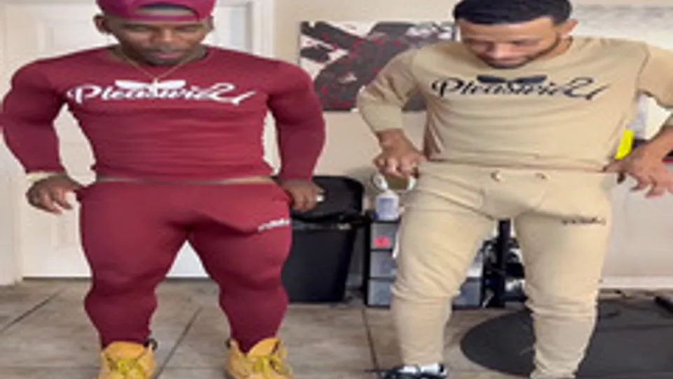 Hung black dudes paid to strip down & stroke - ThisVid.com